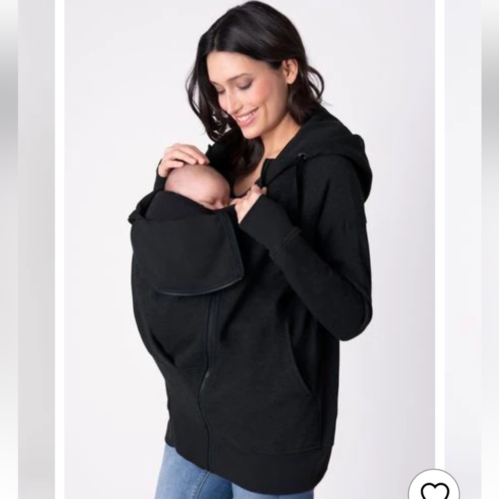 Seraphine Black Cotton Blend 3 in 1 Maternity Hoodie Size M